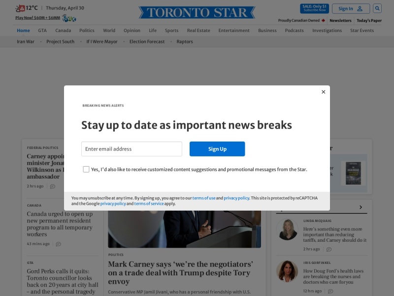 Toronto Star - Site officiel