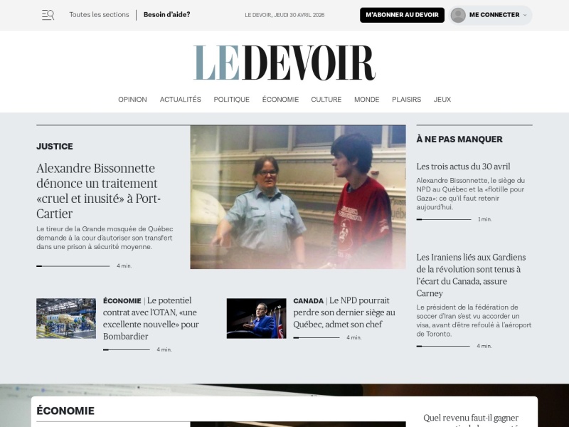 Le Devoir - Site officiel