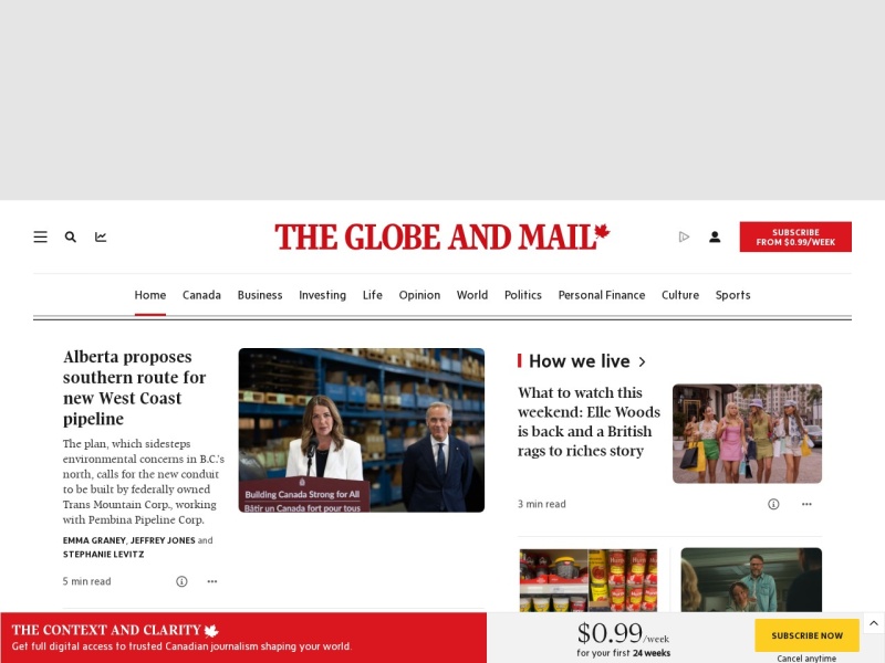 The Globe and Mail - Site officiel
